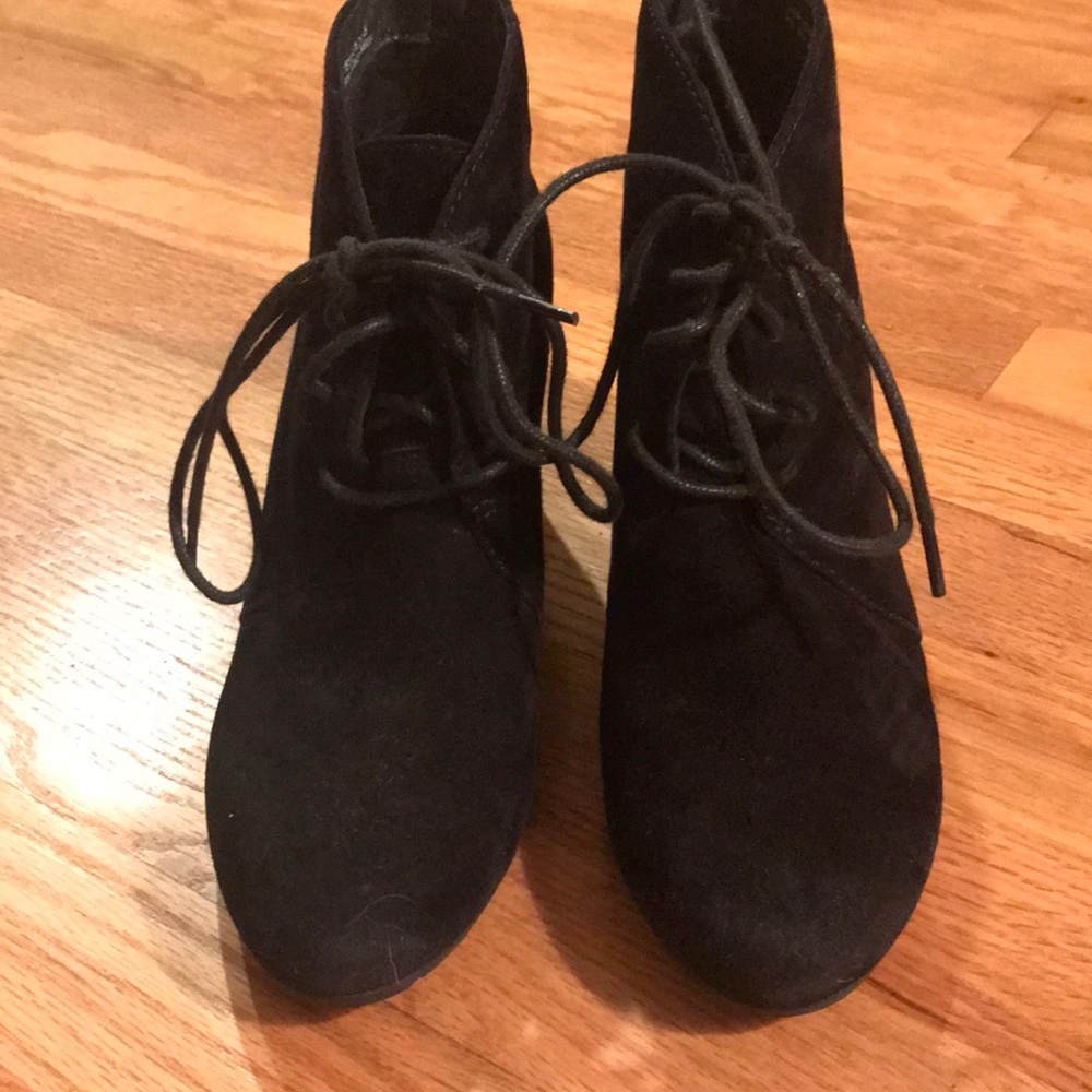 Clark’s suede platform booties